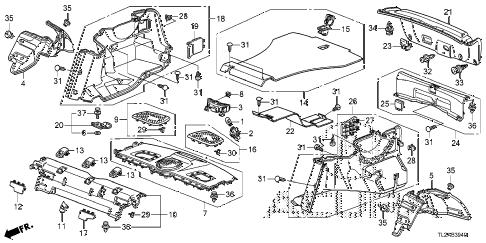 2014 TSX SE 4 DOOR 6MT REAR TRAY - SIDE LINING diagram 2014 TSX SE 4 DOOR 6MT REAR TRAY - SIDE LINING diagram