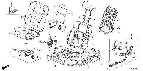 2014 TSX SE 4 DOOR 6MT FRONT SEAT (L.) diagram 2014 TSX SE 4 DOOR 6MT FRONT SEAT (L.) diagram