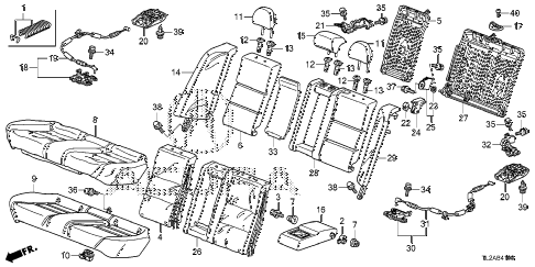 2014 TSX SE 4 DOOR 6MT REAR SEAT diagram 2014 TSX SE 4 DOOR 6MT REAR SEAT diagram