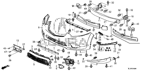 2014 TSX SE 4 DOOR 6MT FRONT BUMPER diagram 2014 TSX SE 4 DOOR 6MT FRONT BUMPER diagram