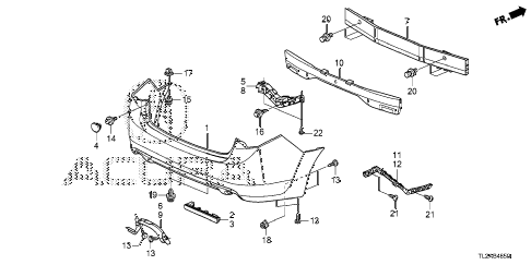 2014 TSX SE 4 DOOR 6MT REAR BUMPER diagram 2014 TSX SE 4 DOOR 6MT REAR BUMPER diagram