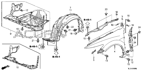 2014 TSX SE 4 DOOR 6MT FRONT FENDERS diagram 2014 TSX SE 4 DOOR 6MT FRONT FENDERS diagram