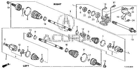 2012 TSX 5 DOOR 5AT DRIVESHAFT - HALF SHAFT diagram 2012 TSX 5 DOOR 5AT DRIVESHAFT - HALF SHAFT diagram