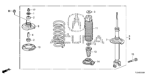 2012 TSX 5 DOOR 5AT REAR SHOCK ABSORBER diagram 2012 TSX 5 DOOR 5AT REAR SHOCK ABSORBER diagram