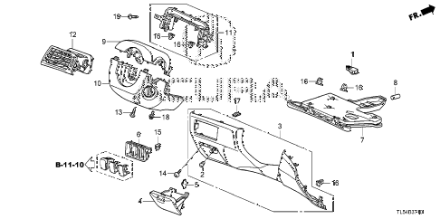 2011 TSX 5 DOOR 5AT INSTRUMENT PANEL GARNISH (DRIVER SIDE) diagram 2011 TSX 5 DOOR 5AT INSTRUMENT PANEL GARNISH (DRIVER SIDE) diagram