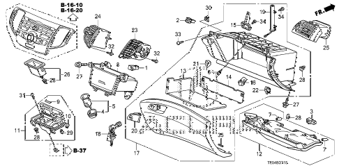 2012 TSX 5 DOOR 5AT INSTRUMENT PANEL GARNISH (PASSENGER SIDE) diagram 2012 TSX 5 DOOR 5AT INSTRUMENT PANEL GARNISH (PASSENGER SIDE) diagram