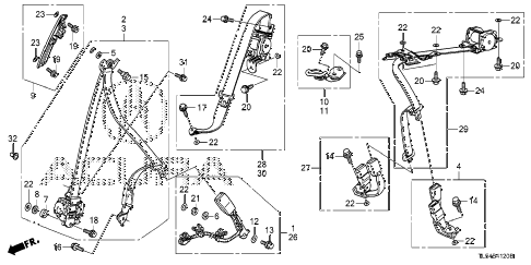 2011 TSX 5 DOOR 5AT SEAT BELTS diagram 2011 TSX 5 DOOR 5AT SEAT BELTS diagram