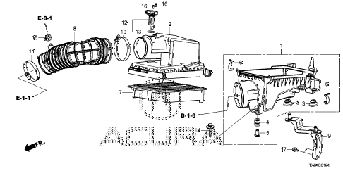 2013 ILX PRE2.4 4 DOOR 6MT AIR CLEANER (2) diagram 2013 ILX PRE2.4 4 DOOR 6MT AIR CLEANER (2) diagram