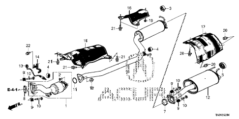 2013 ILX PRE2.4 4 DOOR 6MT EXHAUST PIPE - MUFFLER (2) diagram 2013 ILX PRE2.4 4 DOOR 6MT EXHAUST PIPE - MUFFLER (2) diagram