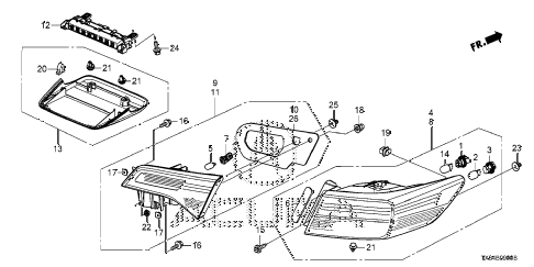 2013 ILX PRE2.4 4 DOOR 6MT TAILLIGHT diagram 2013 ILX PRE2.4 4 DOOR 6MT TAILLIGHT diagram