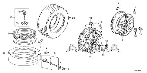 2013 ILX PRE2.4 4 DOOR 6MT WHEEL DISK (KA) diagram 2013 ILX PRE2.4 4 DOOR 6MT WHEEL DISK (KA) diagram