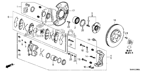 2013 ILX PRE2.4 4 DOOR 6MT FRONT BRAKE diagram 2013 ILX PRE2.4 4 DOOR 6MT FRONT BRAKE diagram