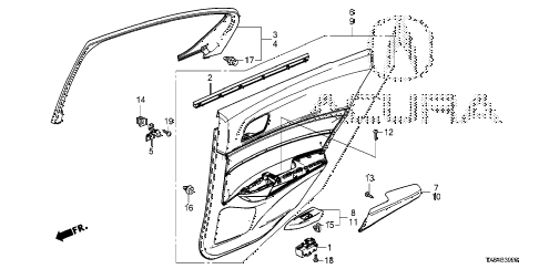 2013 ILX PRE2.4 4 DOOR 6MT REAR DOOR LINING diagram 2013 ILX PRE2.4 4 DOOR 6MT REAR DOOR LINING diagram