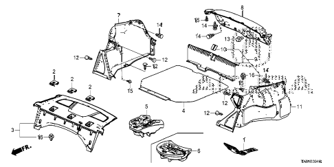 2013 ILX PRE2.4 4 DOOR 6MT REAR TRAY - TRUNK LINING diagram 2013 ILX PRE2.4 4 DOOR 6MT REAR TRAY - TRUNK LINING diagram