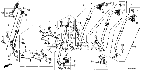 2013 ILX PRE2.4 4 DOOR 6MT SEAT BELTS diagram 2013 ILX PRE2.4 4 DOOR 6MT SEAT BELTS diagram
