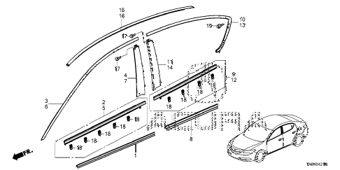 2013 ILX PRE2.4 4 DOOR 6MT MOLDING diagram 2013 ILX PRE2.4 4 DOOR 6MT MOLDING diagram