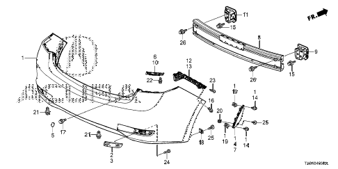 2013 ILX PRE2.4 4 DOOR 6MT REAR BUMPER diagram 2013 ILX PRE2.4 4 DOOR 6MT REAR BUMPER diagram