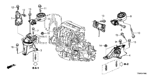 2013 ILX PRE2.4 4 DOOR 6MT ENGINE MOUNTS (MT) diagram 2013 ILX PRE2.4 4 DOOR 6MT ENGINE MOUNTS (MT) diagram