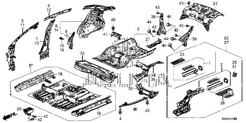 2013 ILX PRE2.4 4 DOOR 6MT FLOOR - INNER PANEL diagram 2013 ILX PRE2.4 4 DOOR 6MT FLOOR - INNER PANEL diagram