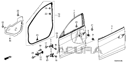 2013 ILX PRE2.4 4 DOOR 6MT FRONT DOOR PANELS diagram 2013 ILX PRE2.4 4 DOOR 6MT FRONT DOOR PANELS diagram