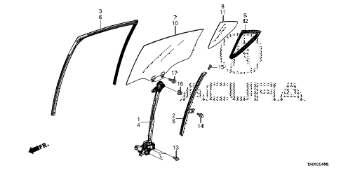 2013 ILX PRE2.4 4 DOOR 6MT REAR DOOR GLASS - DOOR REGULATOR diagram 2013 ILX PRE2.4 4 DOOR 6MT REAR DOOR GLASS - DOOR REGULATOR diagram