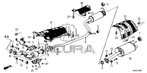 2013 ILX TECH 4 DOOR CVT EXHAUST PIPE - MUFFLER diagram 2013 ILX TECH 4 DOOR CVT EXHAUST PIPE - MUFFLER diagram