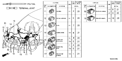 2014 ILX TECH 4 DOOR CVT ELECTRICAL CONNECTORS (FR.) diagram 2014 ILX TECH 4 DOOR CVT ELECTRICAL CONNECTORS (FR.) diagram