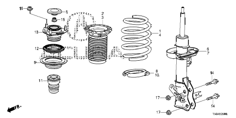2013 ILX TECH 4 DOOR CVT FRONT SHOCK ABSORBER diagram 2013 ILX TECH 4 DOOR CVT FRONT SHOCK ABSORBER diagram