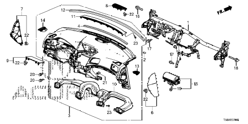 2013 ILX TECH 4 DOOR CVT INSTRUMENT PANEL diagram 2013 ILX TECH 4 DOOR CVT INSTRUMENT PANEL diagram