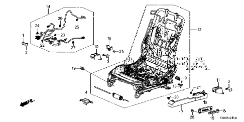 2013 ILX TECH 4 DOOR CVT FRONT SEAT COMPONENTS (L.) (POWER SEAT) diagram 2013 ILX TECH 4 DOOR CVT FRONT SEAT COMPONENTS (L.) (POWER SEAT) diagram