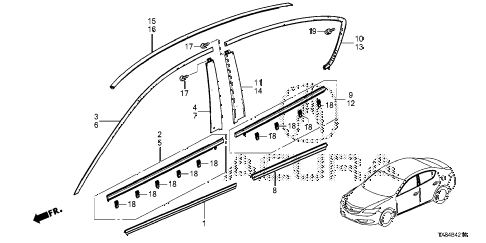 2014 ILX BASE 4 DOOR CVT MOLDING diagram 2014 ILX BASE 4 DOOR CVT MOLDING diagram