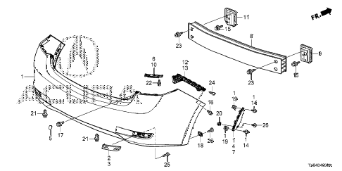 2013 ILX BASE 4 DOOR CVT REAR BUMPER diagram 2013 ILX BASE 4 DOOR CVT REAR BUMPER diagram