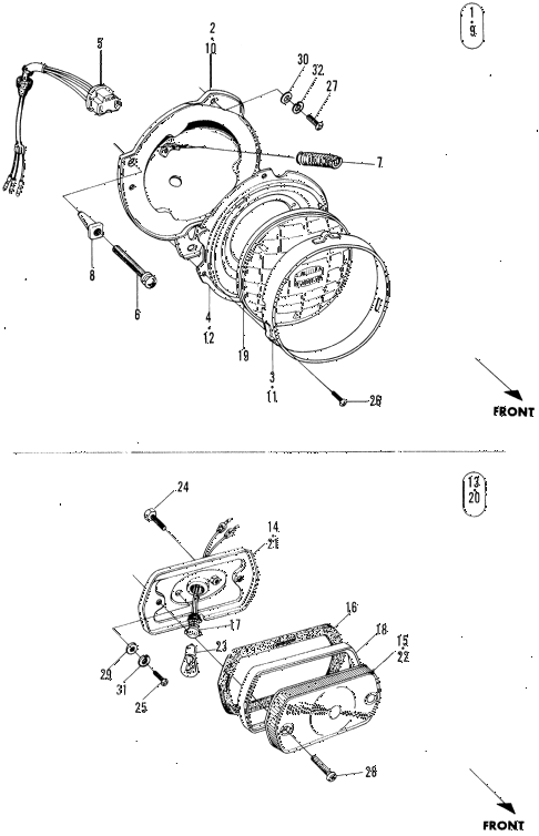 1971 n600 ** 2 DOOR 4MT HEADLIGHT - FRONT TURN INDICATOR diagram 1971 n600 ** 2 DOOR 4MT HEADLIGHT - FRONT TURN INDICATOR diagram