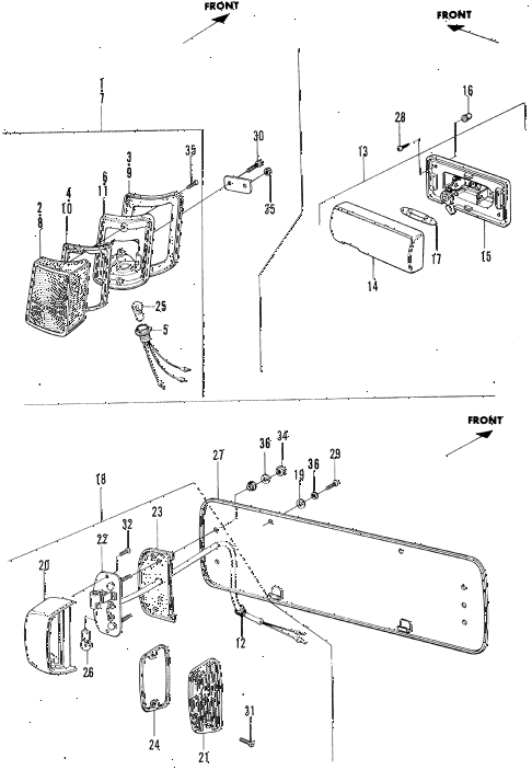 1970 n600 ** 2 DOOR 4MT TAILLIGHT - INTERIOR LIGHT - LICENSE LIGHT diagram 1970 n600 ** 2 DOOR 4MT TAILLIGHT - INTERIOR LIGHT - LICENSE LIGHT diagram