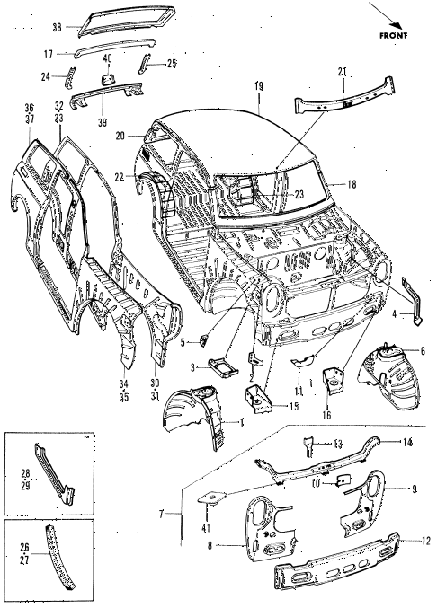 1970 n600 ** 2 DOOR 4MT SHEET METAL diagram 1970 n600 ** 2 DOOR 4MT SHEET METAL diagram