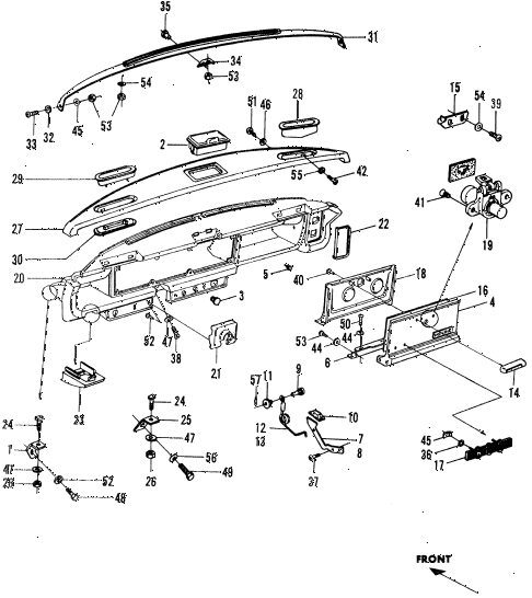 1971 n600 ** 2 DOOR 4MT INSTRUMENT PANEL diagram 1971 n600 ** 2 DOOR 4MT INSTRUMENT PANEL diagram