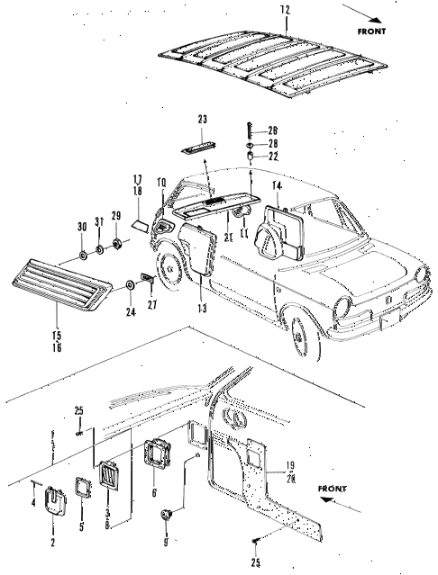 1971 n600 ** 2 DOOR 4MT INTERIOR LINING - VENTILATOR diagram 1971 n600 ** 2 DOOR 4MT INTERIOR LINING - VENTILATOR diagram