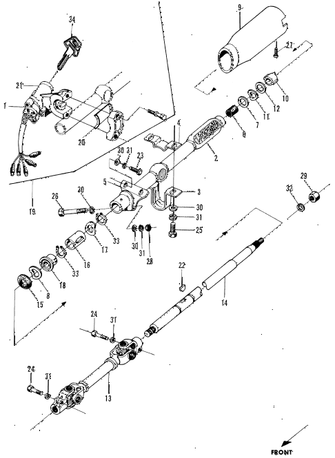 1972 n600 ** 2 DOOR 4MT STEERING SHAFT diagram 1972 n600 ** 2 DOOR 4MT STEERING SHAFT diagram