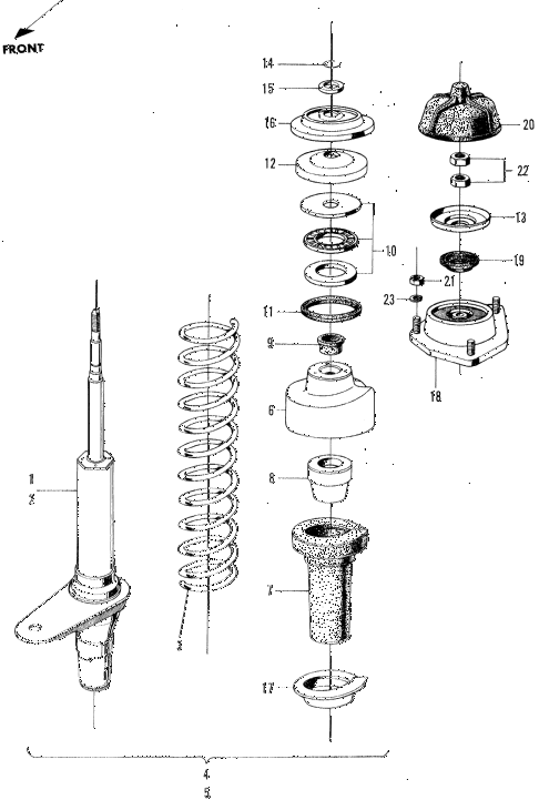 1972 n600 ** 2 DOOR 4MT FRONT SHOCK ABSORBER diagram 1972 n600 ** 2 DOOR 4MT FRONT SHOCK ABSORBER diagram