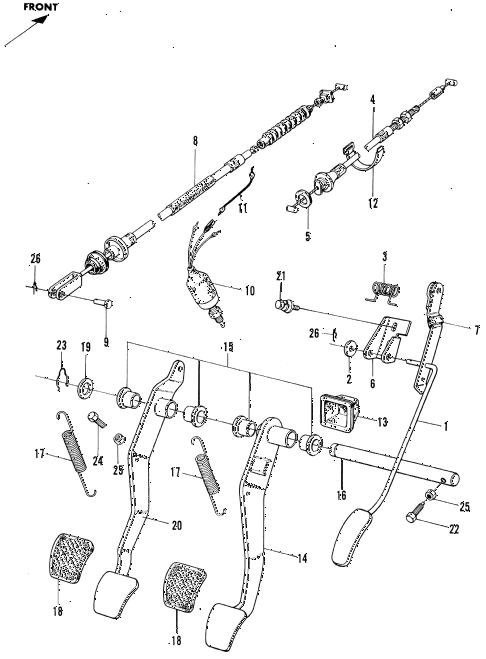 1971 n600 ** 2 DOOR 4MT PEDALS diagram 1971 n600 ** 2 DOOR 4MT PEDALS diagram