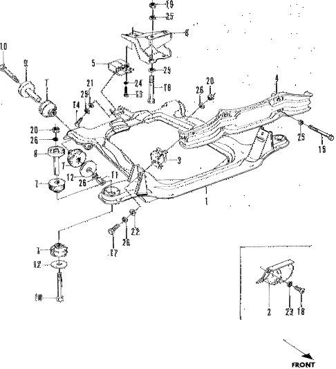 1972 n600 ** 2 DOOR 4MT ENGINE MOUNT diagram 1972 n600 ** 2 DOOR 4MT ENGINE MOUNT diagram