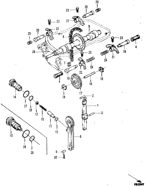 1972 n600 ** 2 DOOR 4MT CAMSHAFT - ROCKER ARM diagram 1972 n600 ** 2 DOOR 4MT CAMSHAFT - ROCKER ARM diagram