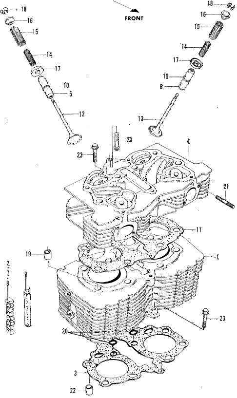 1971 n600 ** 2 DOOR 4MT CYLINDER HEAD - CYLINDER diagram 1971 n600 ** 2 DOOR 4MT CYLINDER HEAD - CYLINDER diagram