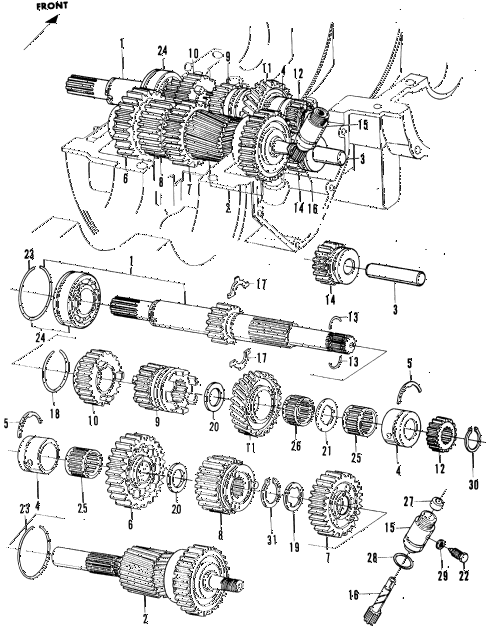 1970 n600 ** 2 DOOR 4MT MT TRANSMISSION (1) diagram 1970 n600 ** 2 DOOR 4MT MT TRANSMISSION (1) diagram