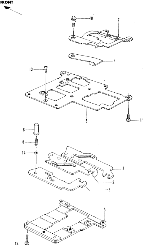 1970 n600 ** 2 DOOR 4MT MT GEARSHIFT PLATE diagram 1970 n600 ** 2 DOOR 4MT MT GEARSHIFT PLATE diagram