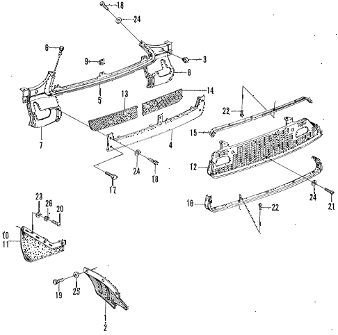 1970 z600 ** 2 DOOR 4MT FRONT GRILLE - MUDFLAP diagram 1970 z600 ** 2 DOOR 4MT FRONT GRILLE - MUDFLAP diagram