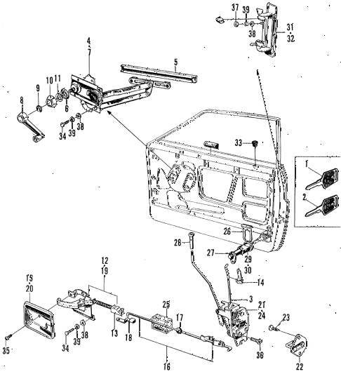 1972 z600 ** 2 DOOR 4MT DOOR HARDWARE diagram 1972 z600 ** 2 DOOR 4MT DOOR HARDWARE diagram