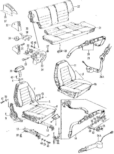 1970 z600 ** 2 DOOR 4MT SEATS - SEAT BELT diagram 1970 z600 ** 2 DOOR 4MT SEATS - SEAT BELT diagram