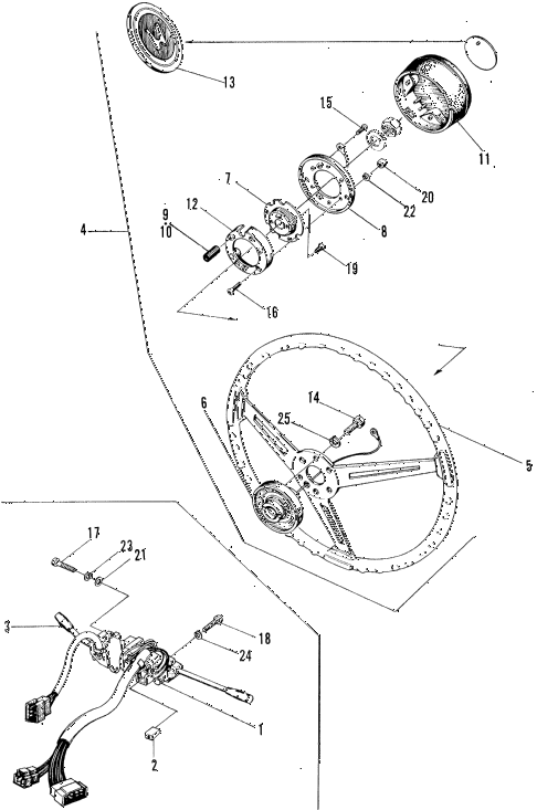 1970 z600 ** 2 DOOR 4MT STEERING WHEEL diagram 1970 z600 ** 2 DOOR 4MT STEERING WHEEL diagram