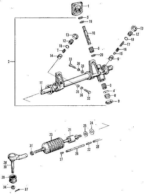 1970 z600 ** 2 DOOR 4MT STEERING GEAR BOX diagram 1970 z600 ** 2 DOOR 4MT STEERING GEAR BOX diagram